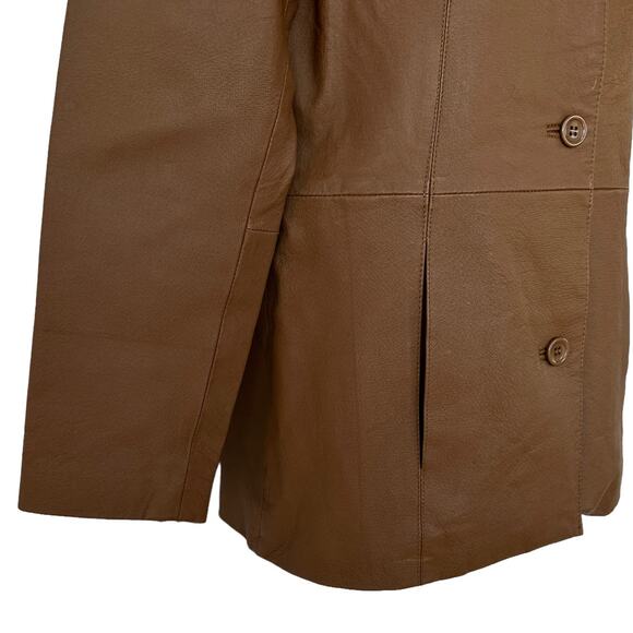 Vintage Dialogue Blazer Brown Leather Jacket Coat Women's Size XS Extra Small - Picture 6 of 10